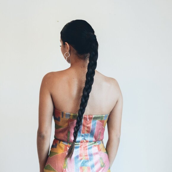 (New w/ Tags) B. Yellowtail Apsáalookbia Sequin Column Dress - Picture 4 of 9